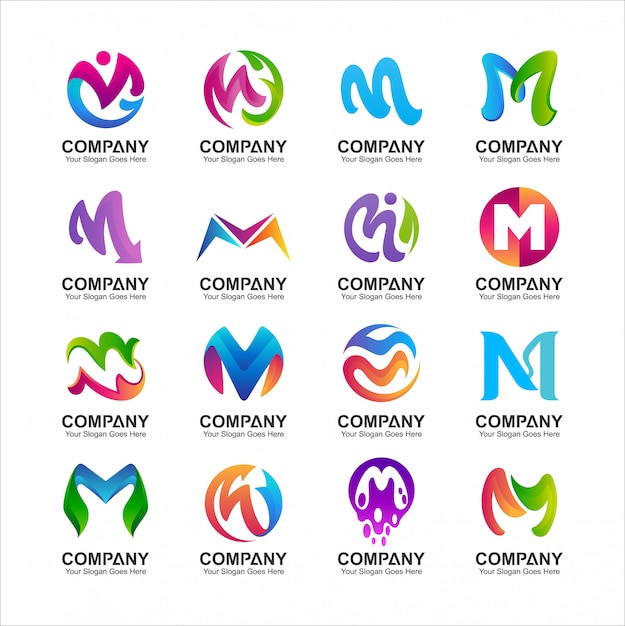 Set Of Letter M Logo Design