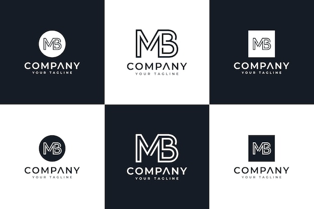 Set of letter mb logo creative design for all uses