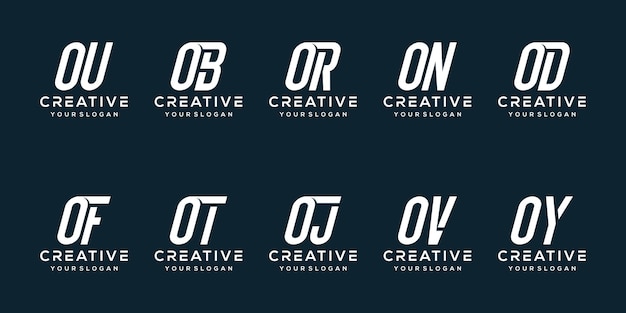 set of letter o logo design