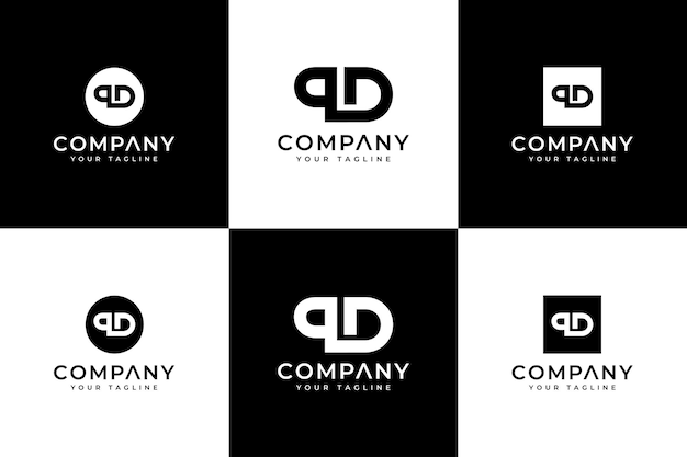 Set of letter qd logo creative design for all uses