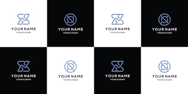 set of letter S logo design template