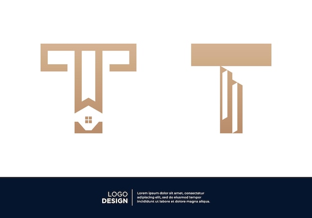 Vector set of letter t building logo design inspiration