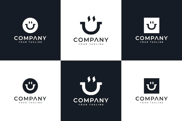 Set of letter u food logo creative design for all uses