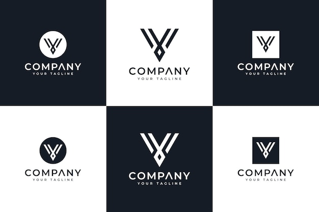 Set of letter v logo creative design for all uses