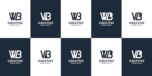 Set of letter W B logo design inspiration for your company