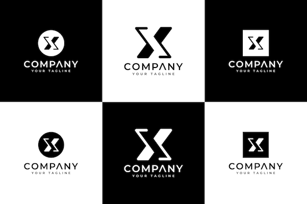 Set of letter x logo creative design for all uses