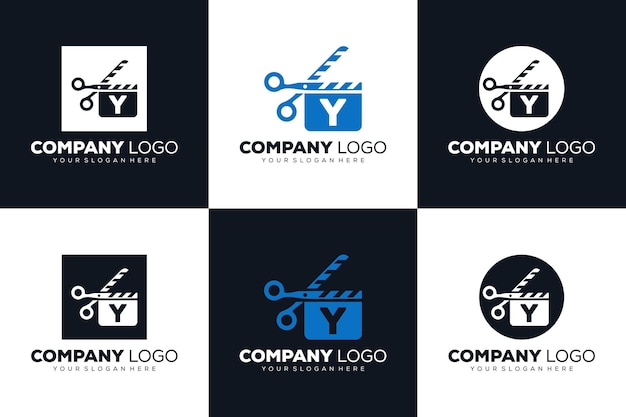 set of Letter Y initial logo for Cinema film and videography design template