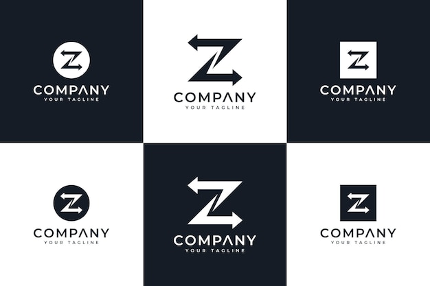 Set of letter z arrow logo creative design for all uses