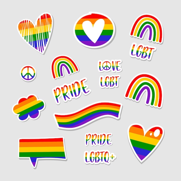 Set of LGBT elements. Human rights and tolerance.  LGBT sticker set.