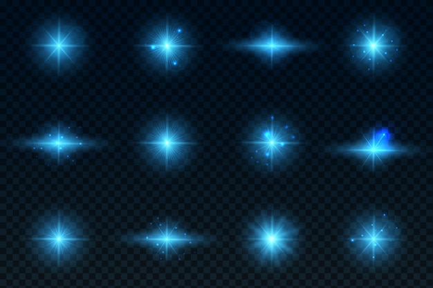 A set of light effects Glowing stars