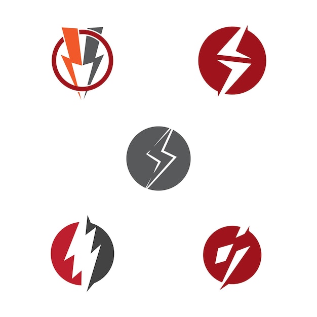 Set Lightning Logo Template vector symbol