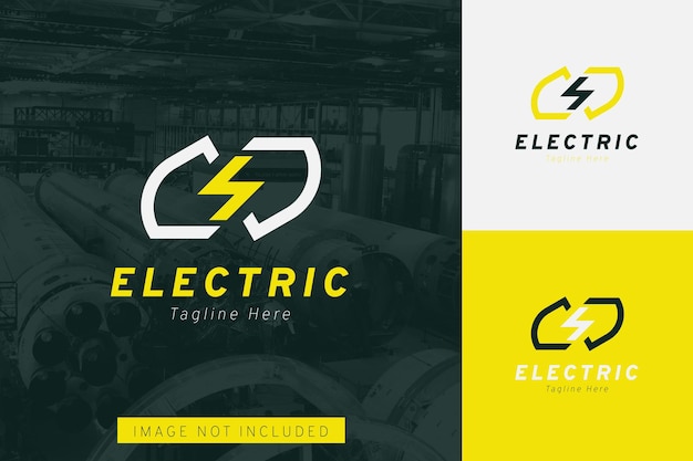 Set of lightning thunder electric energy logo vector design templates with different color styles