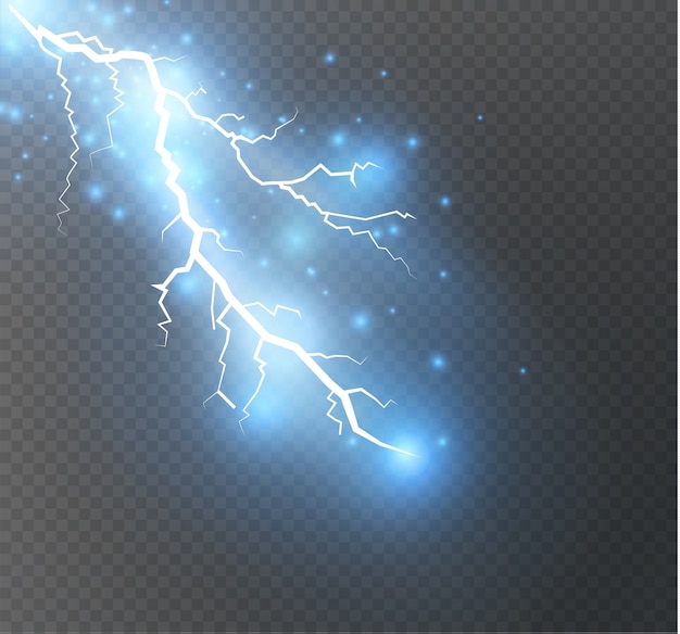 Set of lightnings illustration