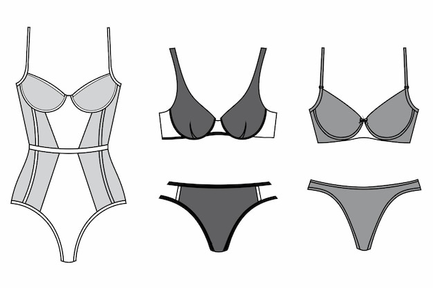 Set of lingeries, lingerie illustration, vector illustration underwear,lingerie, woman clothes