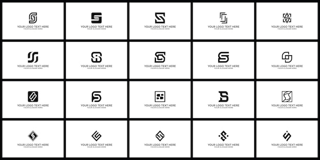 Set of lletter s logo collection with creative concept Premium Vector