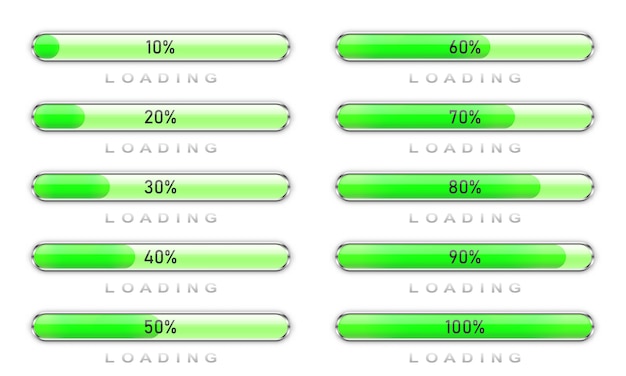 Set of loading icons.