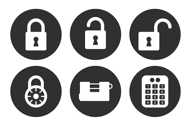 Set of lock icons