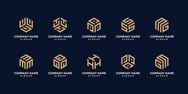 Set of logo design geometric