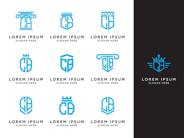 Set logo design inspiration for companies from the initial letters CB logo icon. -Vectors