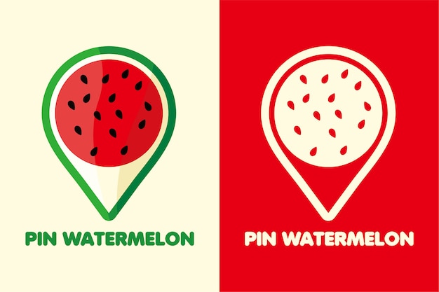 Set logo pin water melon color and line art