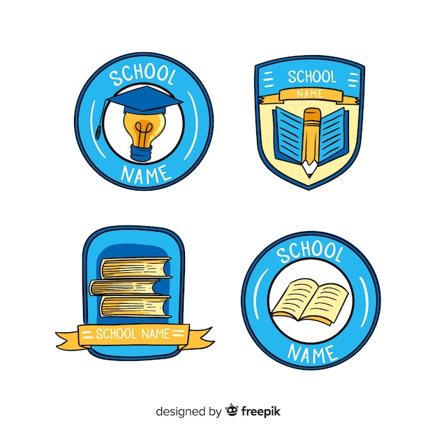 Vector set of logos or badges for schools or private teachers