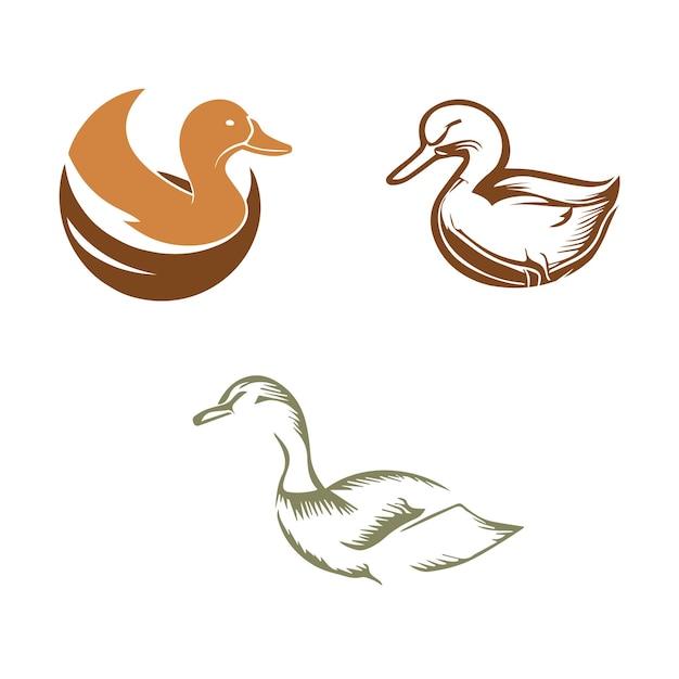 A set of logos for a duck and a duck