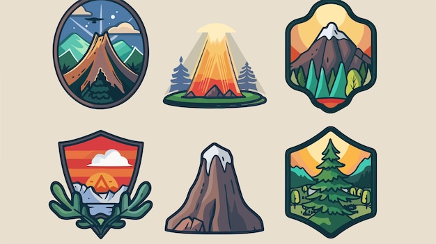 Vector a set of logos for the mountain range