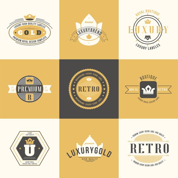 Vector a set of logos for a restaurant called luxury