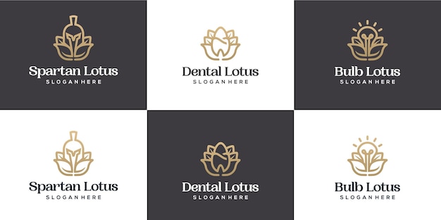 Set lotus logo combination