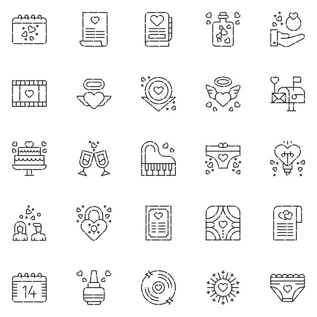 Set of love Icons Vector illustration