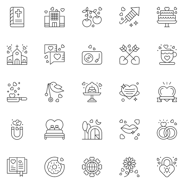 Set of love Icons Vector illustration