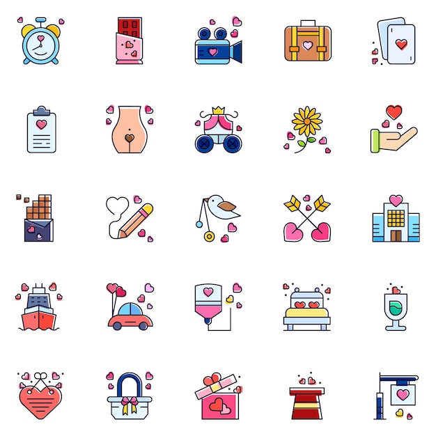 Set of love Icons Vector illustration