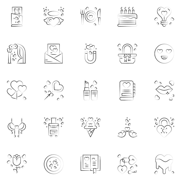 Set of love Icons Vector illustration