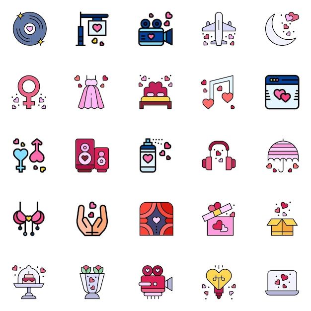 Set of love Icons Vector illustration