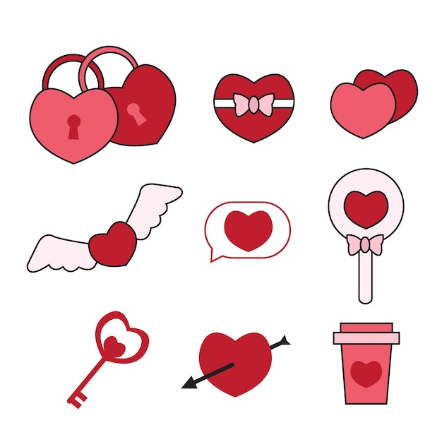 set love illustration design suitable for valentine's day vector cartoon illustration