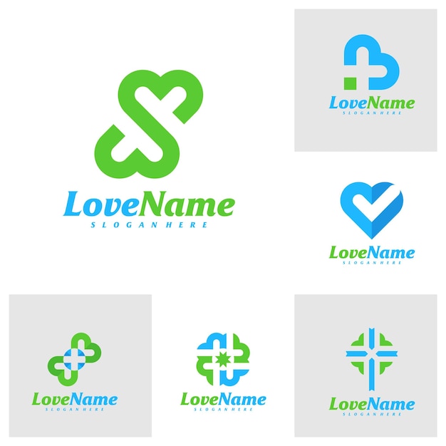 Set of Love logo design vector template Creative Love logo concepts illustration