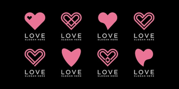 Set of love logo vector design