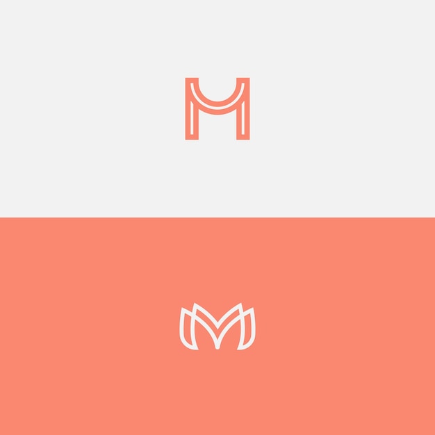 Set of luxurious monogram letter m logo template vector illustration design