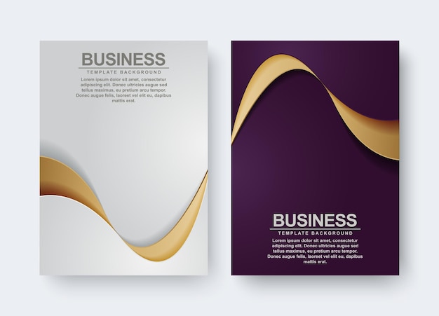 Set of luxury cover with golden wave