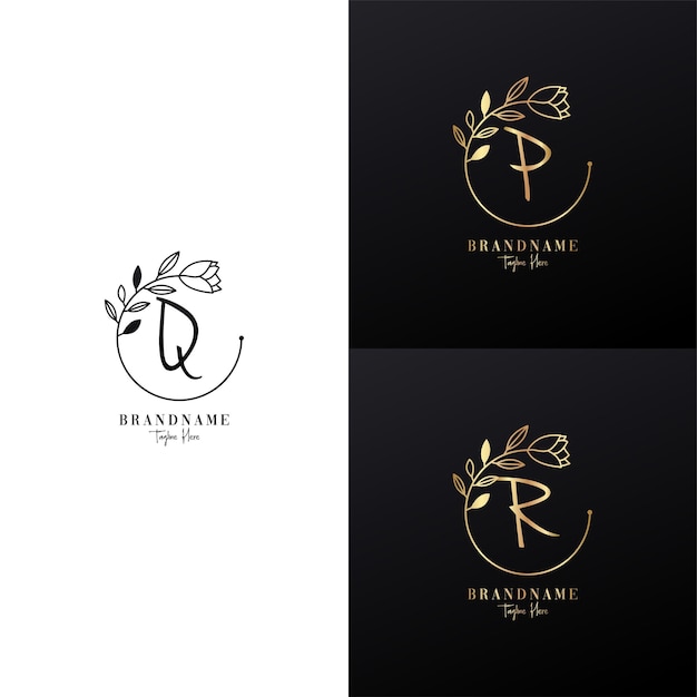 Set of luxury logo design ideas vector