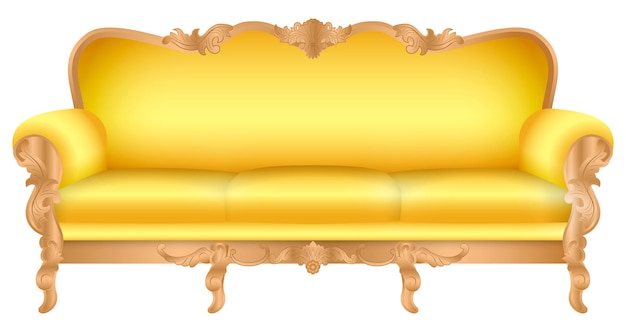 set of luxury throne chair golden colored isolated or red wedding chair royal golden.