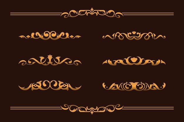 Set of luxury vintage element borders