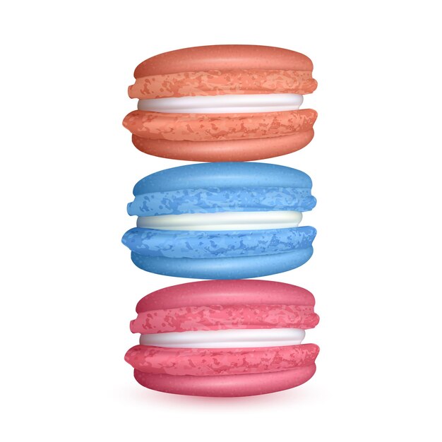 Vector set of macaroons. realistic illustration