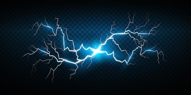 A set of Magic lightning and bright lighting effects Vector illustration