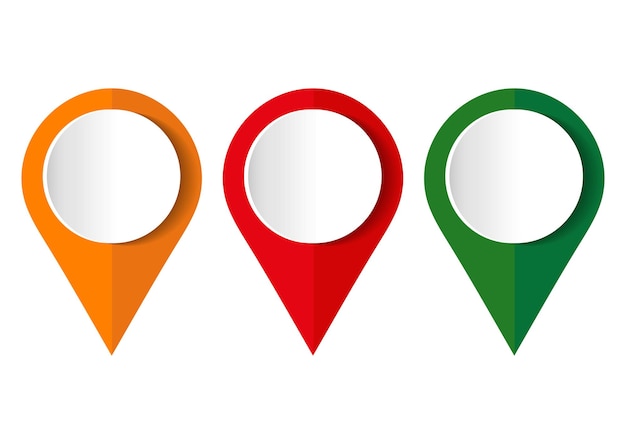 Set of map pin location icons Modern map markers Vector illustration on a white background