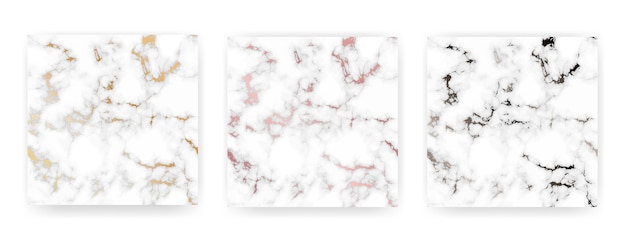 Set of marble golden texture background.