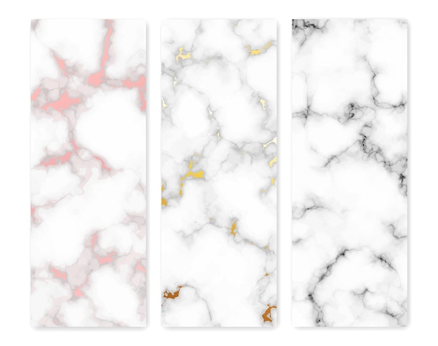 Vector set of marble texture backgrounds