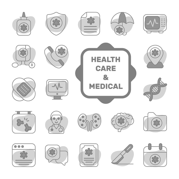 Vector set of medical and healthcare vector icons premium quality symbols medicine and health elements