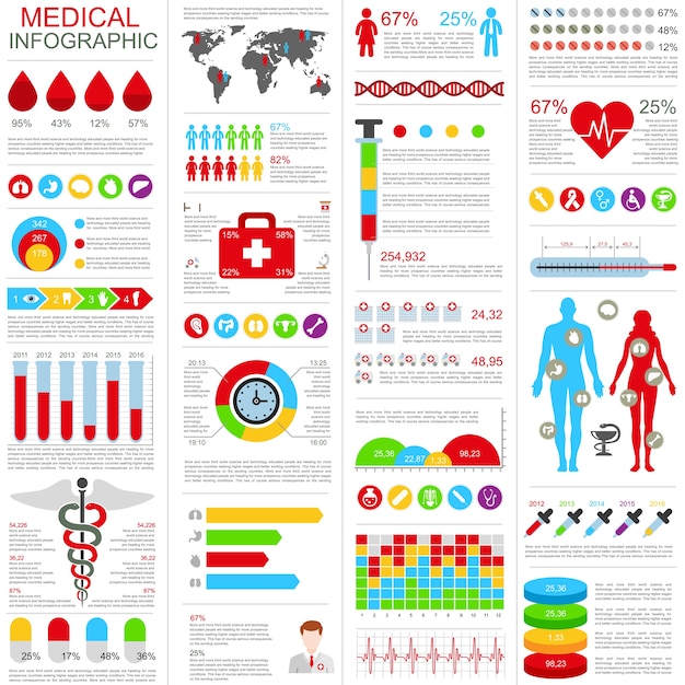 Vector set of medical infographic vector design template. can be used for healthcare.