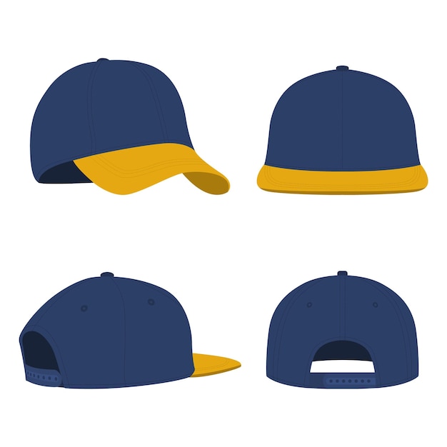 Set of men hat template illustration